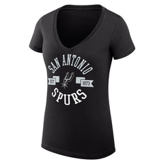 San Antonio Spurs G-III 4Her by Carl Banks Women's Super-Slim Fit Lightweight Large City Logo V-Neck T-Shirt - Black discount