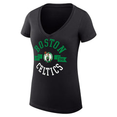 Boston Celtics G-III 4Her by Carl Banks Women's Super-Slim Fit Lightweight Large City Logo V-Neck T-Shirt - Black sale