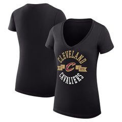 Cleveland Cavaliers G-III 4Her by Carl Banks Women's Super-Slim Fit Lightweight Large City Logo V-Neck T-Shirt sale - Black cheap