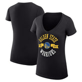 Golden State Warriors G-III 4Her by Carl Banks Women's Super-Slim Fit Lightweight Large City Logo V-Neck T-Shirt sale - Black for sale