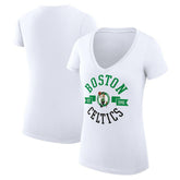 Boston Celtics G-III 4Her by Carl Banks Women's Super-Slim Fit Lightweight Large City Logo V-Neck T-Shirt - White for sale