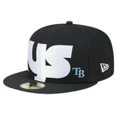 Tampa Bay Rays Checkered Undervisor 59FIFTY Fitted Hat - Black | New Era