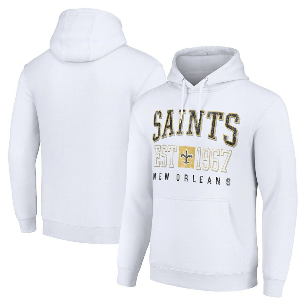 New Orleans Saints Starter Unisex Throwback Logo Pullover Hoodie - White on sale