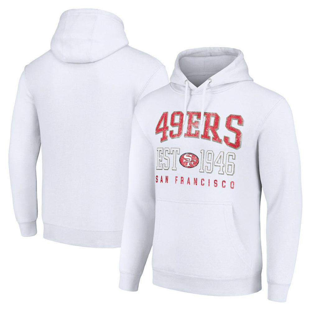 San Francisco 49ers Starter Unisex Throwback Logo Pullover Hoodie - White for sale
