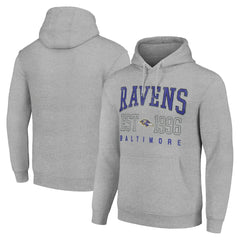 Baltimore Ravens Starter Unisex Throwback Logo Pullover Hoodie - Heather Gray for sale