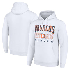 Denver Broncos Starter Unisex Throwback Logo Pullover Hoodie - White on sale