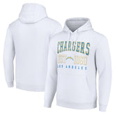 Los Angeles Chargers Starter Unisex Throwback Logo Pullover Hoodie - White cheap
