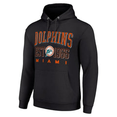 Miami Dolphins Starter Unisex Throwback Logo Pullover Hoodie - Black sale