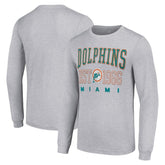Miami Dolphins Starter Throwback Logo Long Sleeve T-Shirt - Heather Gray sale
