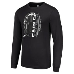 Philadelphia Eagles Starter Half Helmet Logo Long Sleeve T-Shirt - Black on sale