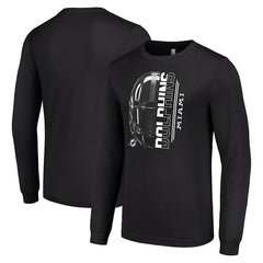 Miami Dolphins Starter Half Helmet Logo Long Sleeve T-Shirt - Black outlet