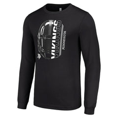 Minnesota Vikings Starter Half Helmet Logo Long Sleeve T-Shirt - Black cheap