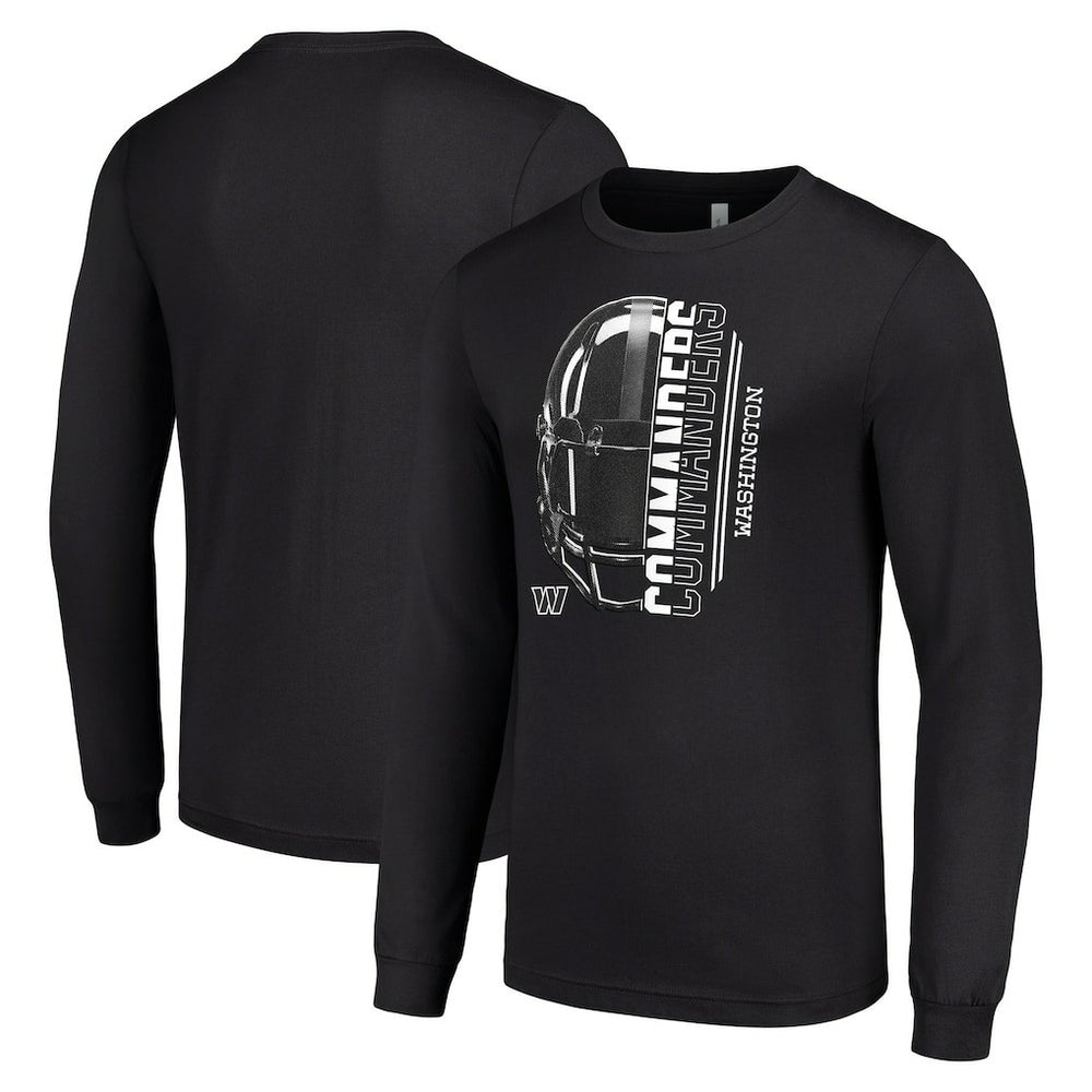 Washington Commanders Starter Half Helmet Logo Long Sleeve T-Shirt - Black discount