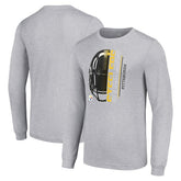 Pittsburgh Steelers Starter Half Helmet Logo Long Sleeve Heathered T-Shirt - Heather Gray on sale