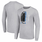 Detroit Lions Starter Half Helmet Logo Long Sleeve Heathered T-Shirt - Heather Gray discount