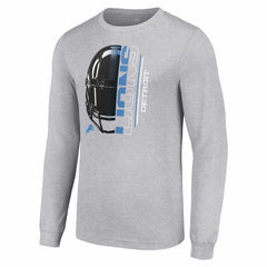 Detroit Lions Starter Half Helmet Logo Long Sleeve Heathered T-Shirt - Heather Gray discount