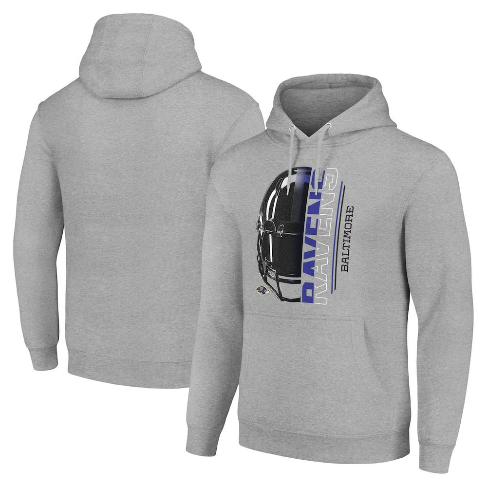 Baltimore Ravens Starter Unisex Half Helmet Logo Pullover Hoodie - Heather Gray sale