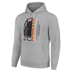 Cincinnati Bengals Starter Unisex Half Helmet Logo Pullover Hoodie - Heather Gray cheap