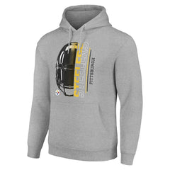 Pittsburgh Steelers Starter Unisex Half Helmet Logo Pullover Hoodie - Heather Gray online