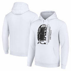 Detroit Lions Starter Unisex Half Helmet Logo Pullover Hoodie - White on sale