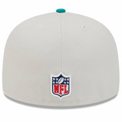 Miami Dolphins New Era 2024 Sideline Historic 59FIFTY Fitted Hat - Stone/Aqua discount