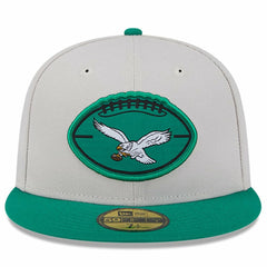 Philadelphia Eagles New Era 2024 Sideline Historic 59FIFTY Fitted Hat - Stone/Kelly Green cheap