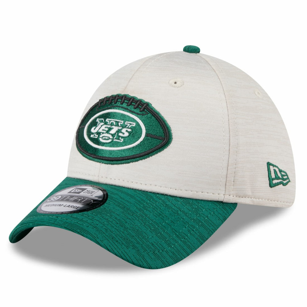New York Jets New Era 2024 Sideline Historic 39THIRTY Flex Hat - Stone/Green cheap