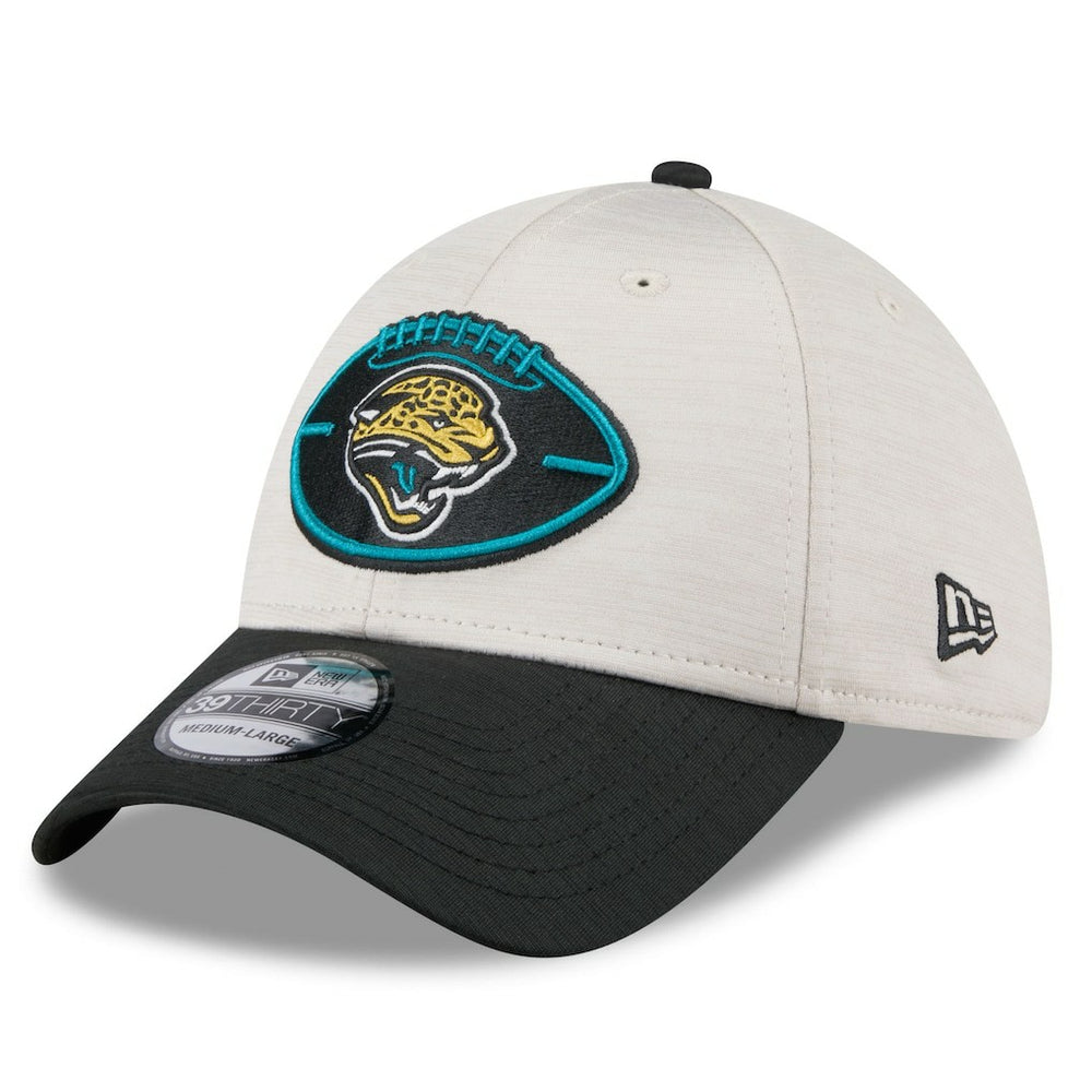 Jacksonville Jaguars New Era 2024 Sideline Historic 39THIRTY Flex Hat - Stone/Teal on sale
