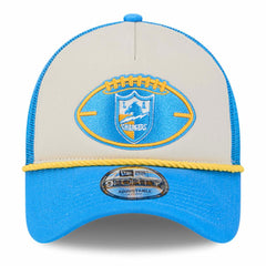 Los Angeles Chargers New Era 2024 Sideline Historic 9FORTY A-Frame Trucker Adjustable Hat - Stone/Powder Blue outlet