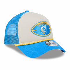 Los Angeles Chargers New Era 2024 Sideline Historic 9FORTY A-Frame Trucker Adjustable Hat - Stone/Powder Blue outlet