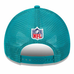 Miami Dolphins New Era 2024 Sideline Historic 9FORTY A-Frame Trucker Adjustable Hat - Stone/Aqua on sale