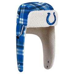 Indianapolis Colts New Era Sideline Plaid Sherpa Trapper Hat - Royal discount