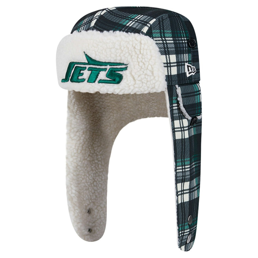 New York Jets New Era Sideline Plaid Sherpa Trapper Hat - Black discount
