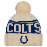 Indianapolis Colts New Era Women's 2024 Sideline Cuffed Knit Hat with Pom - Cream sale