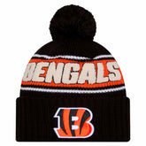Cincinnati Bengals New Era Youth 2024 Sideline Sport Cuffed Knit Hat with Pom - Black sale