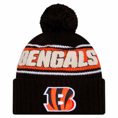 Cincinnati Bengals New Era Youth 2024 Sideline Sport Cuffed Knit Hat with Pom - Black sale