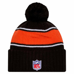 Cincinnati Bengals New Era Youth 2024 Sideline Sport Cuffed Knit Hat with Pom - Black sale
