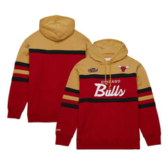 Chicago Bulls Head Coach Pullover Hoodie - Red/Gold | Mitchell & Ness for sale