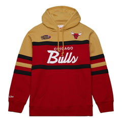 Chicago Bulls Head Coach Pullover Hoodie - Red/Gold | Mitchell & Ness for sale