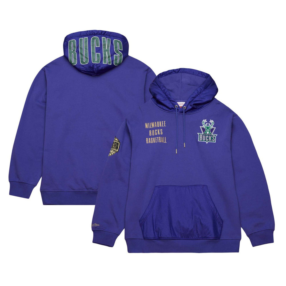 Milwaukee Bucks Team OG 2.0 Vintage Logo Fleece Pullover Hoodie - Purple | Mitchell & Ness for sale