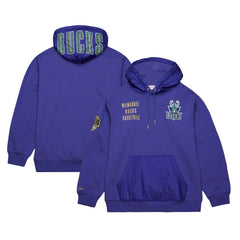 Milwaukee Bucks Team OG 2.0 Vintage Logo Fleece Pullover Hoodie - Purple | Mitchell & Ness for sale