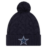 Dallas Cowboys New Era Women's Cable Knit Hat with Pom - Navy on sale
