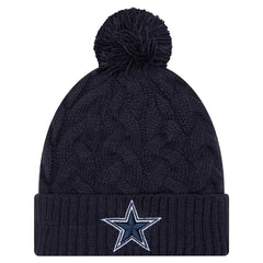 Dallas Cowboys New Era Women's Cable Knit Hat with Pom - Navy on sale