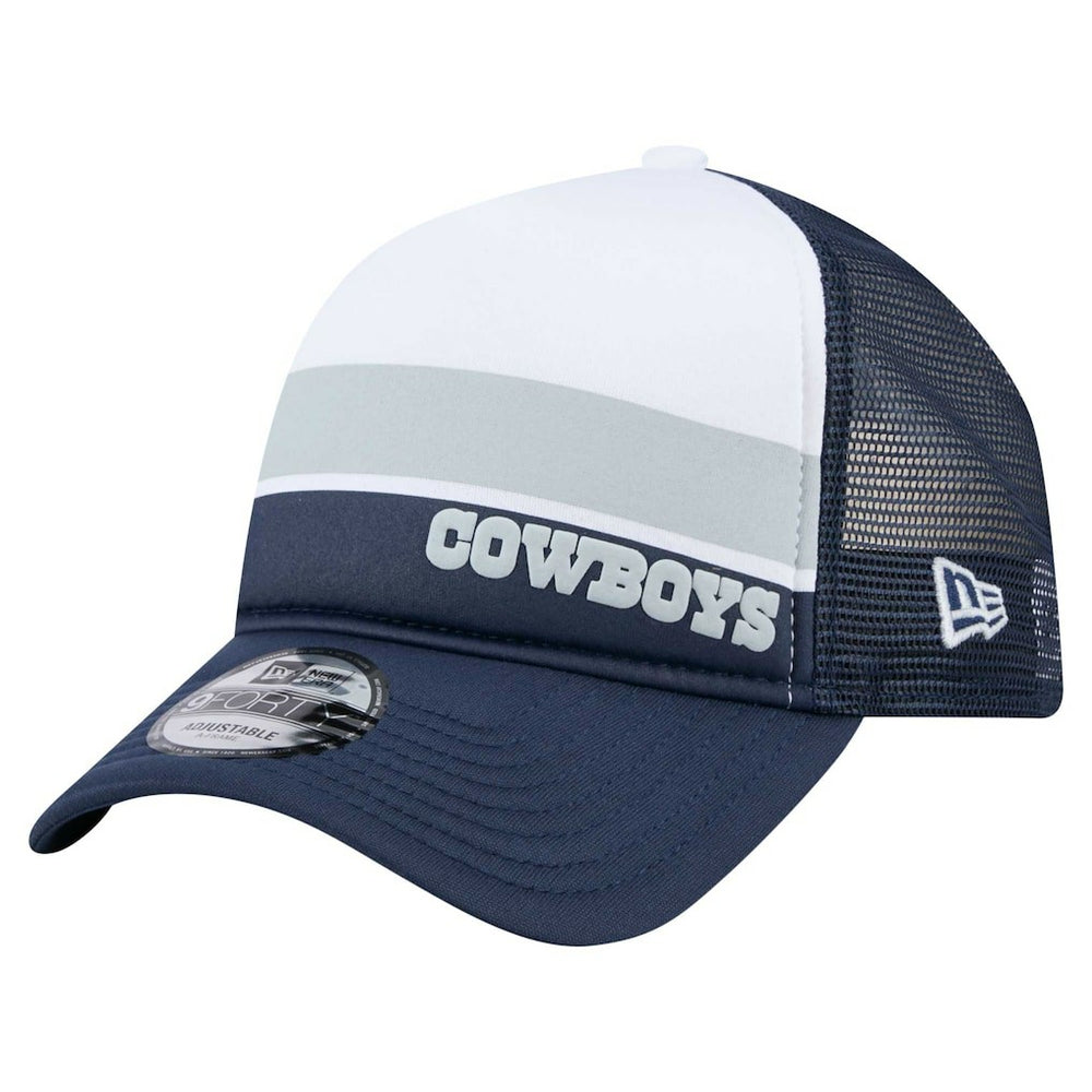 Dallas Cowboys New Era Youth Sport Night Color Block 9FORTY A-Frame Trucker Adjustable Hat - White/Navy discount