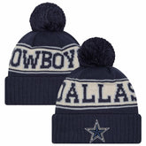 Dallas Cowboys New Era Youth Retro Cuffed Knit Hat with Pom - Navy outlet