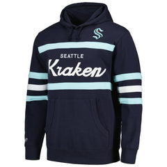 Seattle Kraken Mitchell & Ness Head Coach Pullover Hoodie Deep Sea Blue