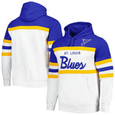 St. Louis Blues Mitchell & Ness Head Coach Pullover Hoodie White/Blue