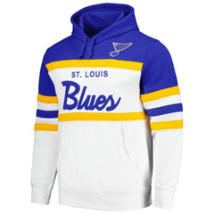 St. Louis Blues Mitchell & Ness Head Coach Pullover Hoodie White/Blue