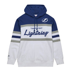 Tampa Bay Lightning Mitchell & Ness Head Coach Pullover Hoodie White/Blue