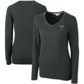 Atlanta Falcons Cutter & Buck Women's Throwback Logo Lakemont Tri-Blend V-Neck Pullover Sweater - Heather Charcoal online